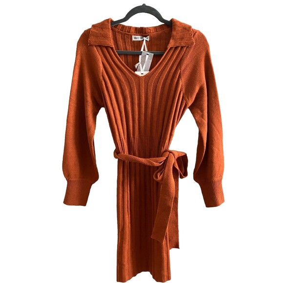 Grace Karin Sweater Dress Long Sleeve Terracotta Brown NWT Medium - Picture 1 of 5